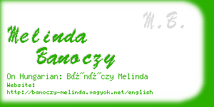 melinda banoczy business card